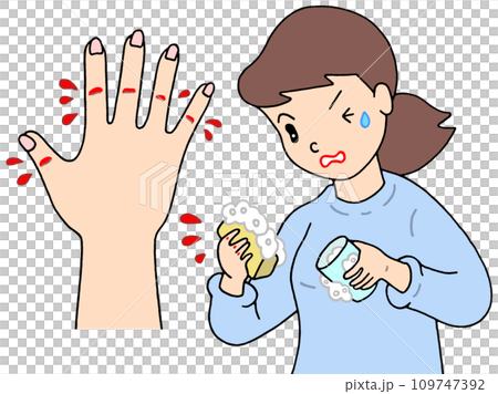 病気・疾病 - あかぎれ・ひび割れ・亀裂性湿疹 109747392