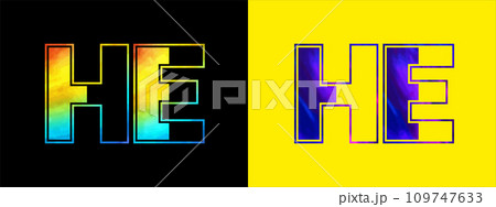 Letter HE logo design vector template. Creative modern luxurious logotype for corporate business identity Letter HE logo design vector template. Creative modern luxurious logotype for corporate business identity 109747633