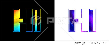 Letter HI logo design vector template. Creative modern luxurious logotype for corporate business identity Letter HI logo design vector template. Creative modern luxurious logotype for corporate business identity 109747636