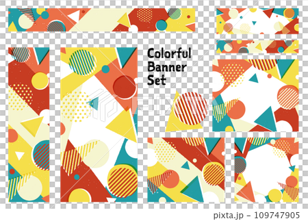 Banner set_Rough Memphis pattern Banner set_Rough Memphis pattern 109747905