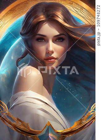 風になびく美しい女性の髪の毛 109748272