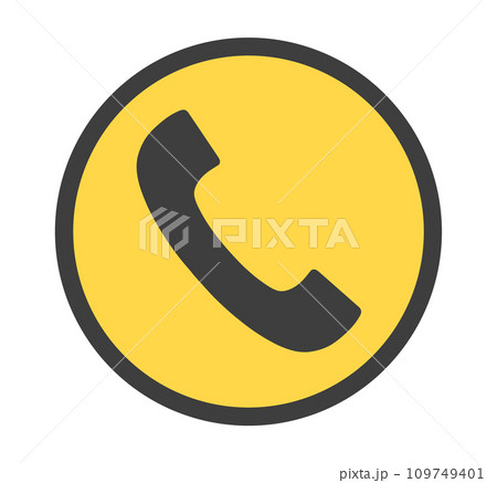 黒色と黄色｜シンプルな電話マーク 109749401