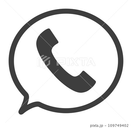 シンプルな黒色の電話マークと吹き出し 109749402