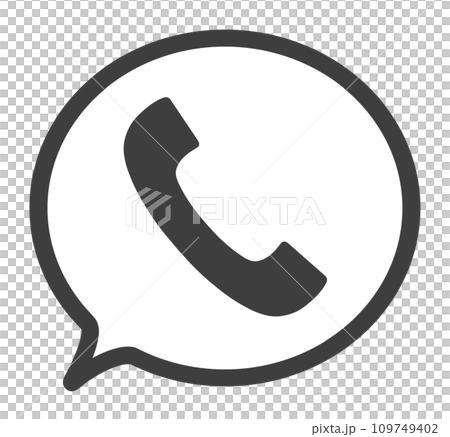 シンプルな黒色の電話マークと吹き出し 109749402