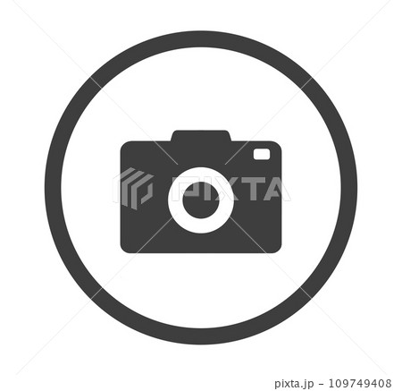 シンプルな黒色のカメラアイコン シンプルな黒色のカメラアイコン 109749408