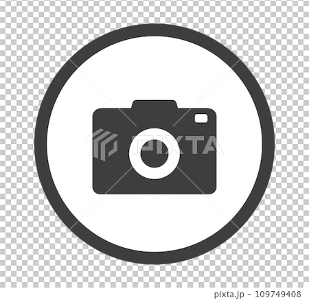 シンプルな黒色のカメラアイコン シンプルな黒色のカメラアイコン 109749408