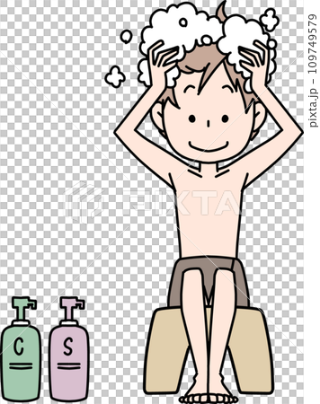 man washing hair man washing hair 109749579