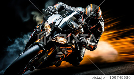 バイクで走るイメージ バイクで走るイメージ 109749680