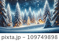 雪降る冬の山のクリスマス 109749898