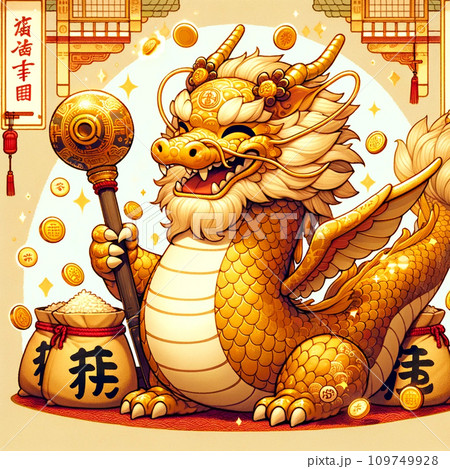 辰をモチーフにした大黒天 お正月向け 辰をモチーフにした大黒天 お正月向け 109749928