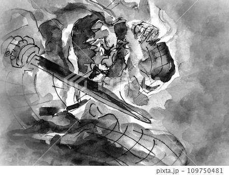 ねぶた山車モノトーン ねぶた山車モノトーン 109750481