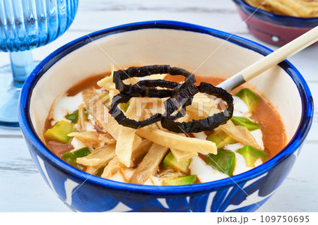 メキシコのスープ　ソパ・タラスカ 109750695