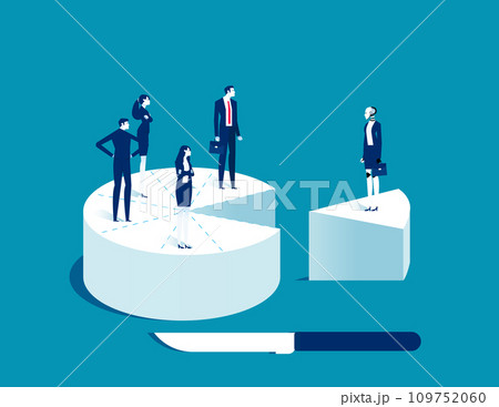 Robot and human on cake. Artificial intelligence business vector illustration 109752060