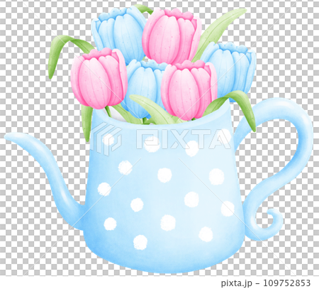 Watercolor Teapot Clipart: Classic Charm for Any Design 109752853