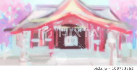 アバウトな神社の背景　春　桜 109753563