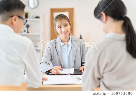 保険の案内をする女性の保険外交員 109753590
