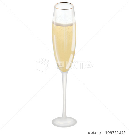 champagne glass isolated on white, for New Year's celebrations and parties. champagne glass isolated on white, for New Year's celebrations and parties. 109753895