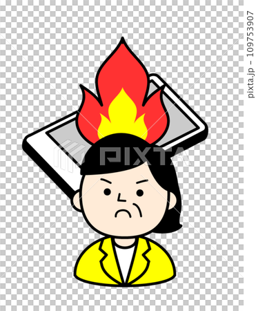 シンプルな人物イラスト　SNSで大炎上する政治家　 109753907