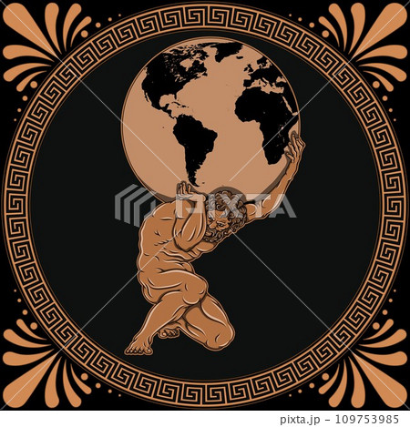 Greek mythology titan holding the earth Greek mythology titan holding the earth 109753985