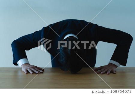 謝罪するスーツ姿の男性 謝罪するスーツ姿の男性 109754075
