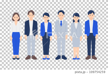 働くビジネスパーソン男女の全身セット【人物ベクターイラスト素材】 109754259
