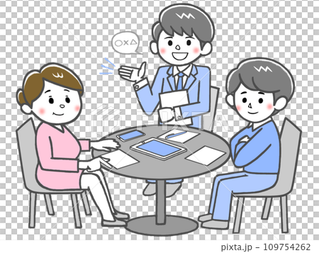 顧客聆聽銷售人員的產品解說 109754262