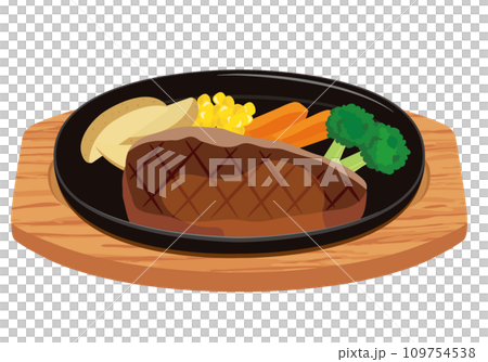 Western food_Beef steak Teppanyaki 109754538
