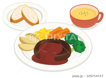 洋食_ハンバーグセット ハンバーグランチ 洋食_ハンバーグセット ハンバーグランチ 109754557