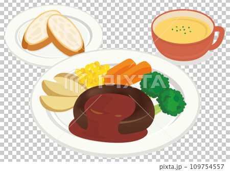 洋食_ハンバーグセット ハンバーグランチ 洋食_ハンバーグセット ハンバーグランチ 109754557