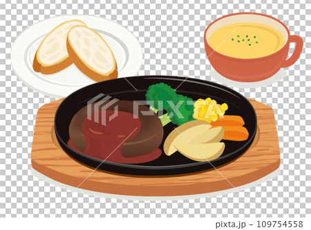 洋食_ハンバーグセット ハンバーグランチ 洋食_ハンバーグセット ハンバーグランチ 109754558