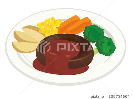 洋食_ハンバーグ ケチャップ 洋食_ハンバーグ ケチャップ 109754604