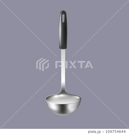 Soup ladle or kitchen big spoon template realistic vector illustration isolated. 109754644