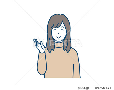 話をする若い女性のイラスト 109756434