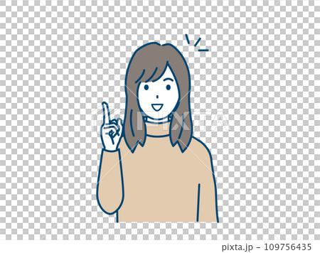 Illustration of a young woman flashing and talking Illustration of a young woman flashing and talking 109756435