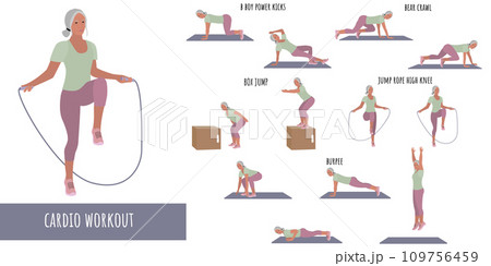 Senior woman doing cardio workout 109756459