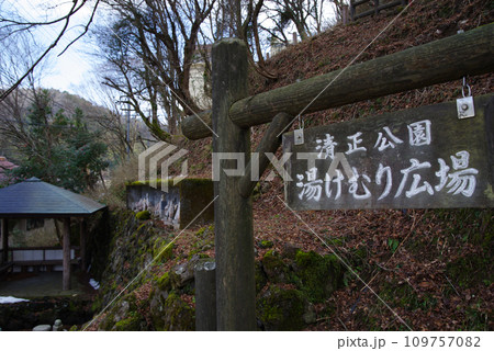 兵庫県 美方郡 新温泉町 湯村温泉 荒湯周辺の景色　2023年1月 109757082