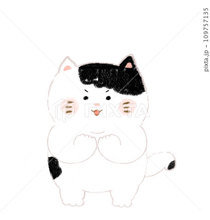 やる気満々のねこのイラスト 109757135