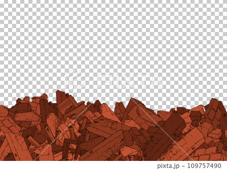 破壊された煉瓦の山 109757490