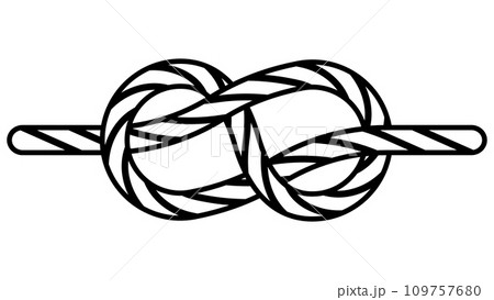 Tie sea knot fastening cable rope, icon knit sea knot 109757680