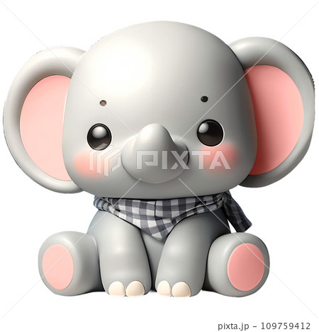 Young cute elephant. Baby elephant. Smiling nice animal. Young cute elephant. Baby elephant. Smiling nice animal. 109759412