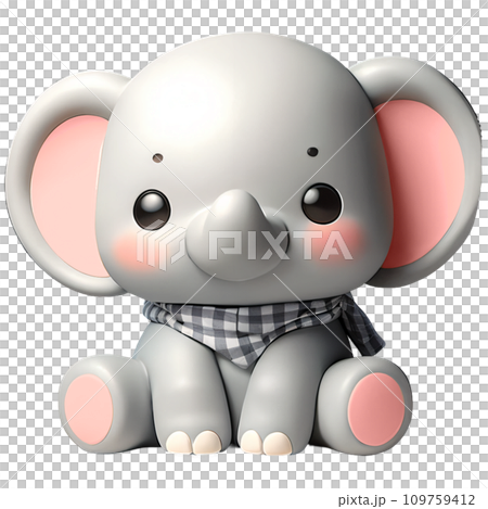 Young cute elephant. Baby elephant. Smiling nice animal. Young cute elephant. Baby elephant. Smiling nice animal. 109759412