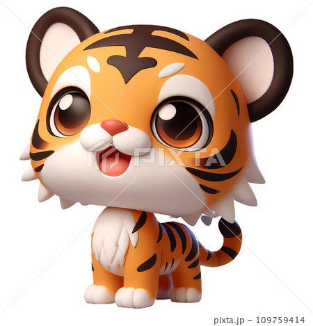Young cute tiger. Baby tiger. Smiling nice animal. 109759414