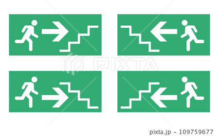 非常口と階段のアイコン・ピクトグラム・サイン 非常口と階段のアイコン・ピクトグラム・サイン 109759677