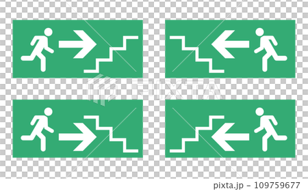 非常口と階段のアイコン・ピクトグラム・サイン 非常口と階段のアイコン・ピクトグラム・サイン 109759677