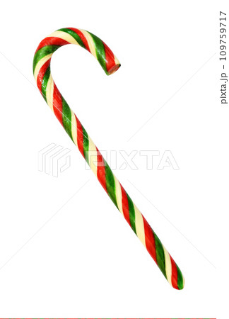 Sweet Christmas caramel cane isolated Sweet Christmas caramel cane isolated 109759717