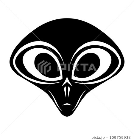 Alien vector black icon on white background Alien vector black icon on white background 109759938