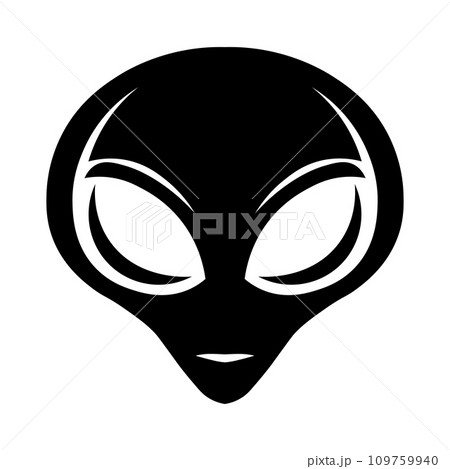 Alien vector black icon on white background 109759940