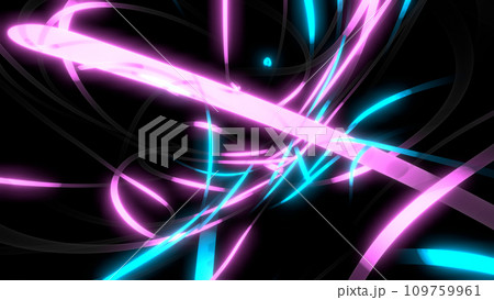 VJ 光 ネオン 線 しっぽ パーティクル 光線 水色 紫 [別Verあり] 109759961