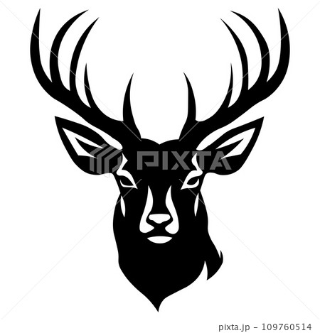 Deer black icon on white background 109760514