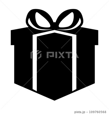 Gift black icon on white background Gift black icon on white background 109760568